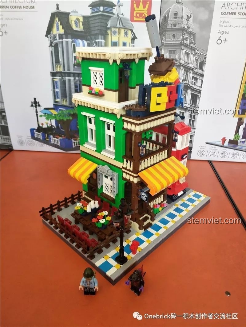 Toàn cảnh mô hình Nhà hàng BBQ WANGE 6313 hoàn thiện, một món quà tuyệt vời cho các bé yêu thích lắp ráp.