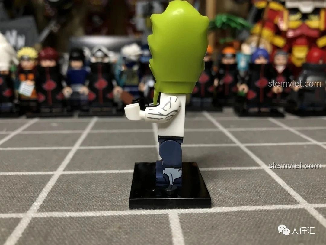 Cận cảnh phần tóc đúc khuôn của Minifigure Zetsu WM2093, với chi tiết gai góc.