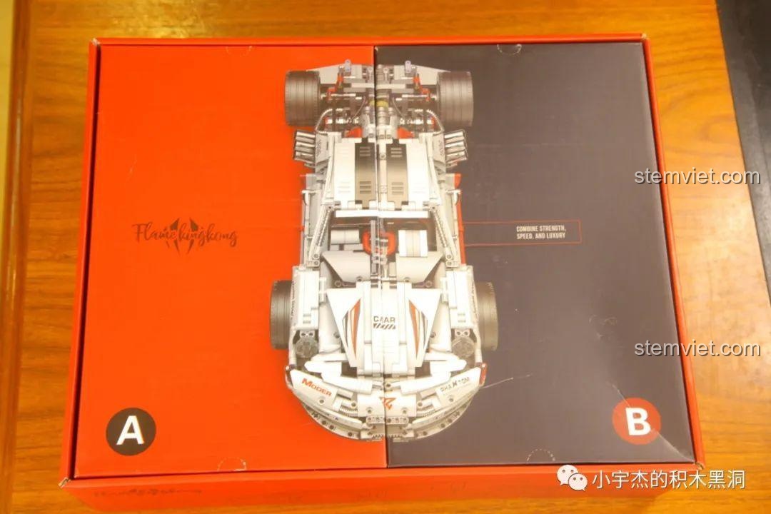 Tổng quan thiết kế bao bì của bộ Xe Đua Kỹ Thuật Flame Kingkong KC 010, sang trọng và đầy cá tính.