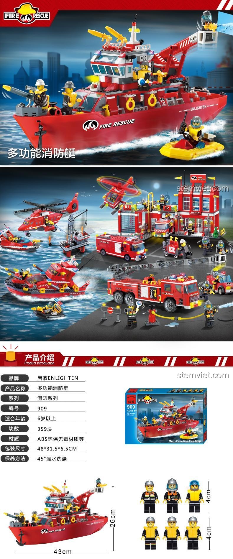 Tổng quan sản phẩm tàu cứu hỏa đa năng Enlighten 909