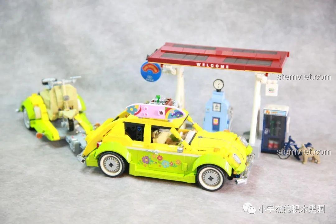 Góc nhìn tổng thể của bộ lắp ráp Xe Volkswagen Beetle Kéo Rơ Moóc 701962. Cảm nhận SEMBO 701962.