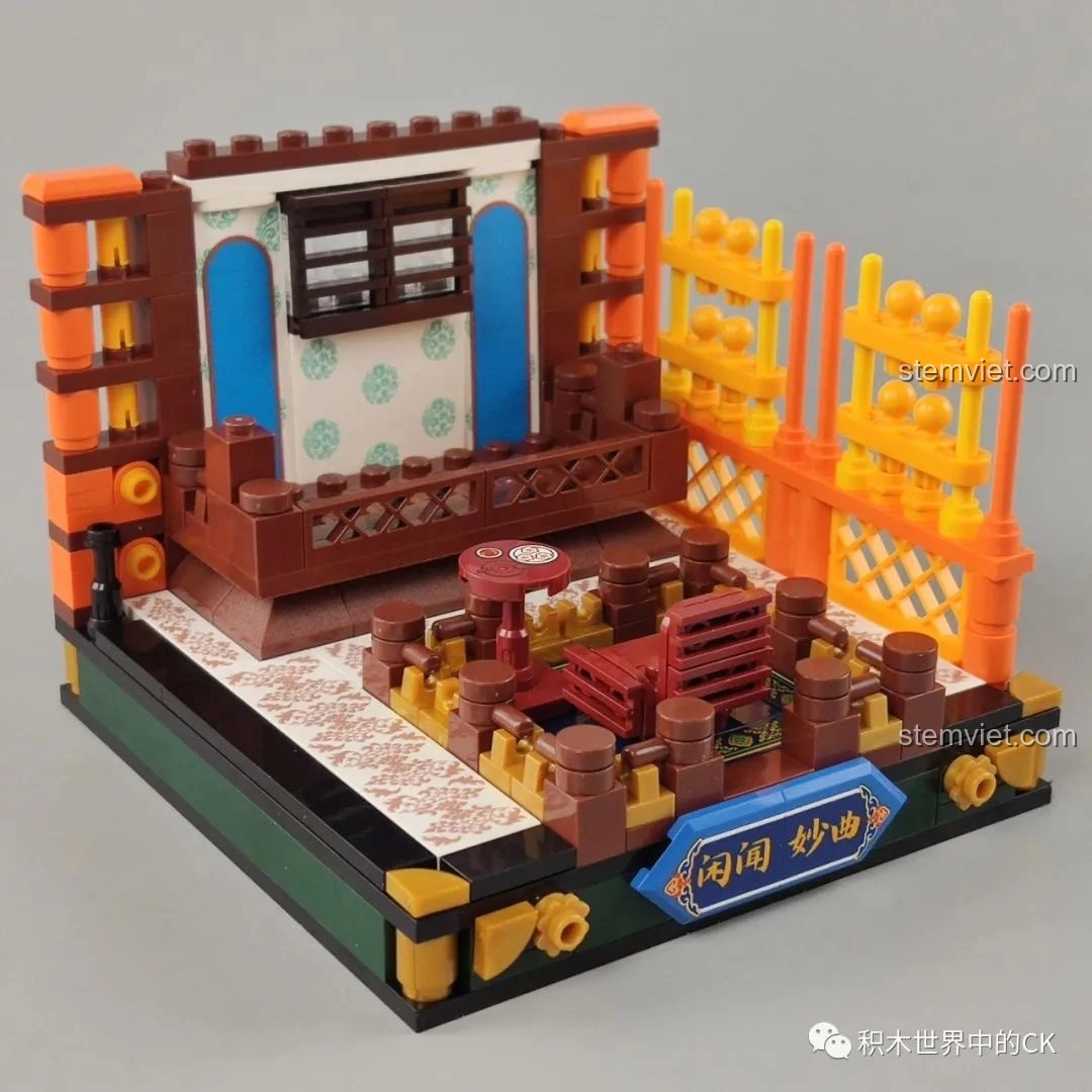 Góc nhìn tổng thể mô hình Keeppley K10146 Nhàn Văn Diệu Khúc, thiết kế cân đối, màu sắc hài hòa.