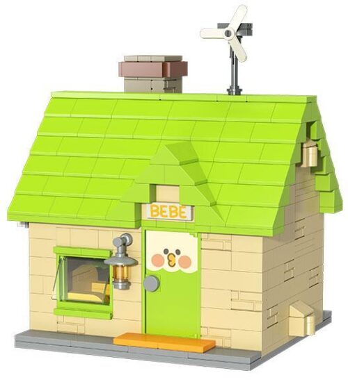 đồ chơi lắp ráp Robot chim Bebe, mô hình ngôi nhà chim vẹt Bebe màu xanh lá và kem, đồ chơi cho bé trai và bé gái 8 tuổi