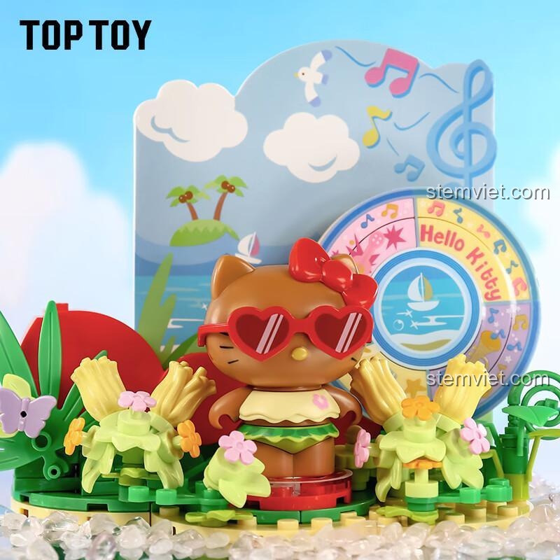 Đồ chơi mô hình Hello Kitty Âm Nhạc TOP TOY TC2324, bộ lắp ghép Hello Kitty Biển chất lượng cao cho bé gái.