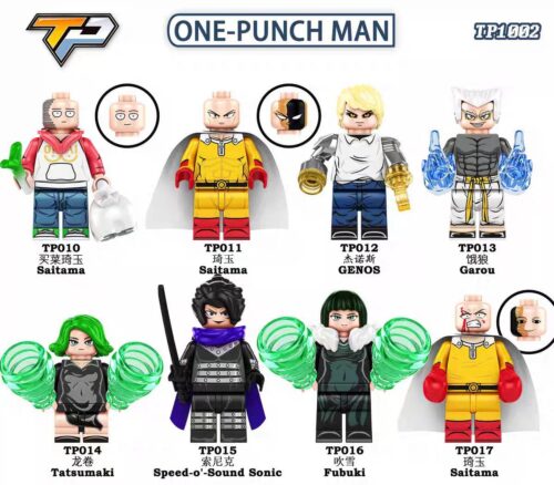 Bộ đồ chơi Bộ 8 Minifigures One-Punch Man TP1002 giá tốt cho bé 8 tuổi, đồ chơi mô hình Saitama, Genos, Garou, Tatsumaki, Speed-o'-Sound Sonic, Fubuki.