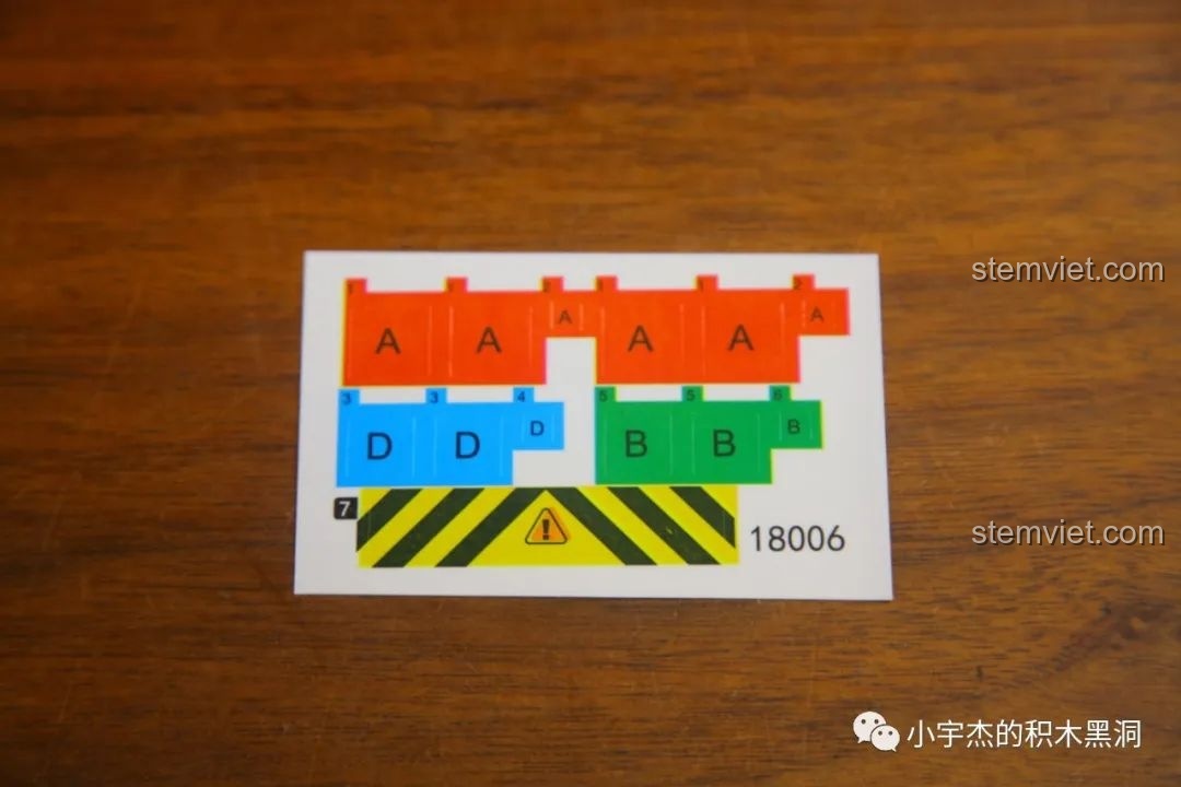 Tờ sticker đi kèm bộ Mould King 18006 Xe Tải Kéo Nổi Loạn Hậu Tận Thế, dùng để dán lên các bộ phận động cơ.