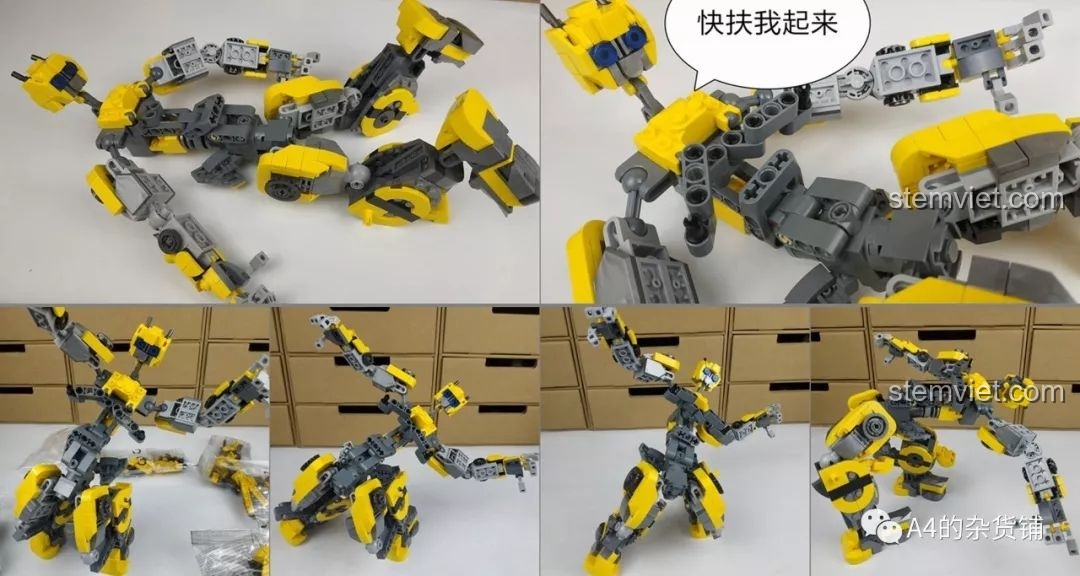 Các túi linh kiện được đánh số '3' cho bước lắp ráp thứ ba của bộ Panlos Brick 621019 Robot Biến Hình, bao gồm các mảnh trong suốt và mạ crom.