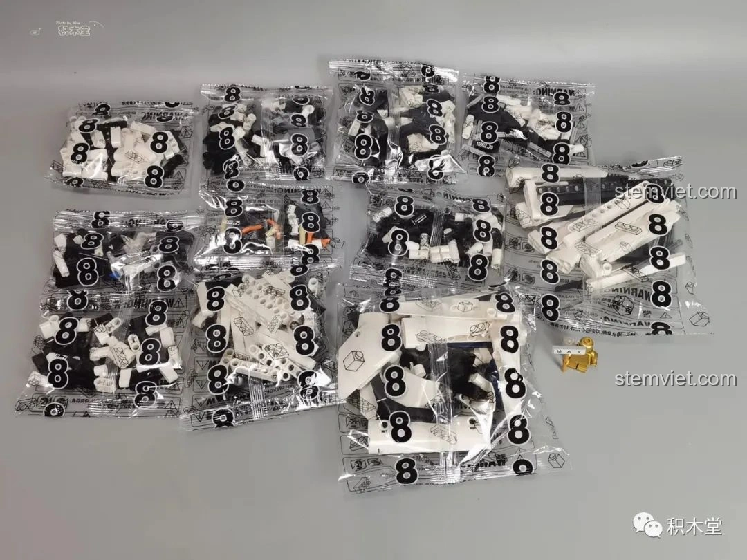 Các túi linh kiện được đánh số 6 trong bộ lắp ráp Feifan F10002 Lamborghini Aventador SVJ Roadster.