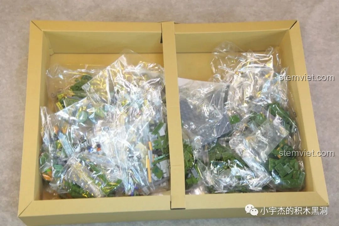 Các túi mảnh ghép được phân loại và đánh số trong hộp Panlos Brick 639010