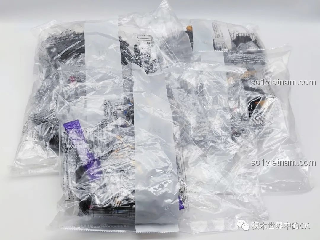 Các túi mảnh ghép của bộ lắp ghép Kỵ Sĩ Tai Ương 67010 được phân loại gọn gàng, sẵn sàng cho quá trình lắp ráp.