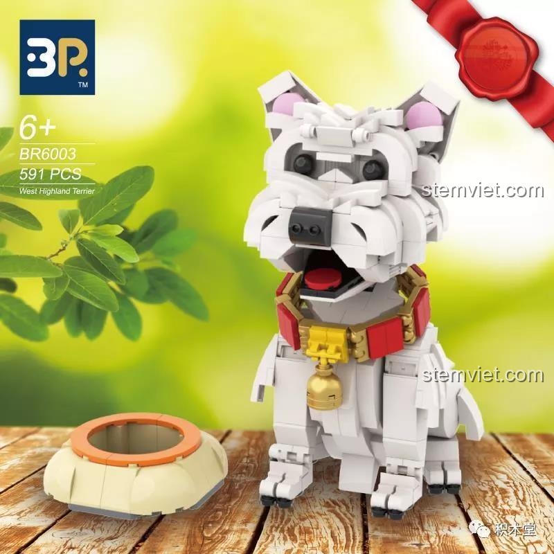 Chó Tây Phương Địa lắp ghép BR6003 của 万物可砌Brickable/BR