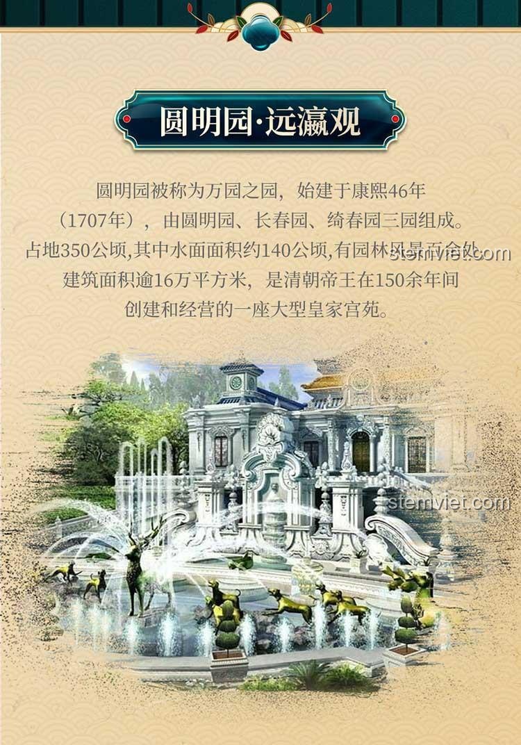 Lịch sử Viên Minh Viên, di tích cổ đại Trung Quốc, thông tin về Viên Minh Viên Viễn Doanh Quan, đồ chơi mô hình lịch sử