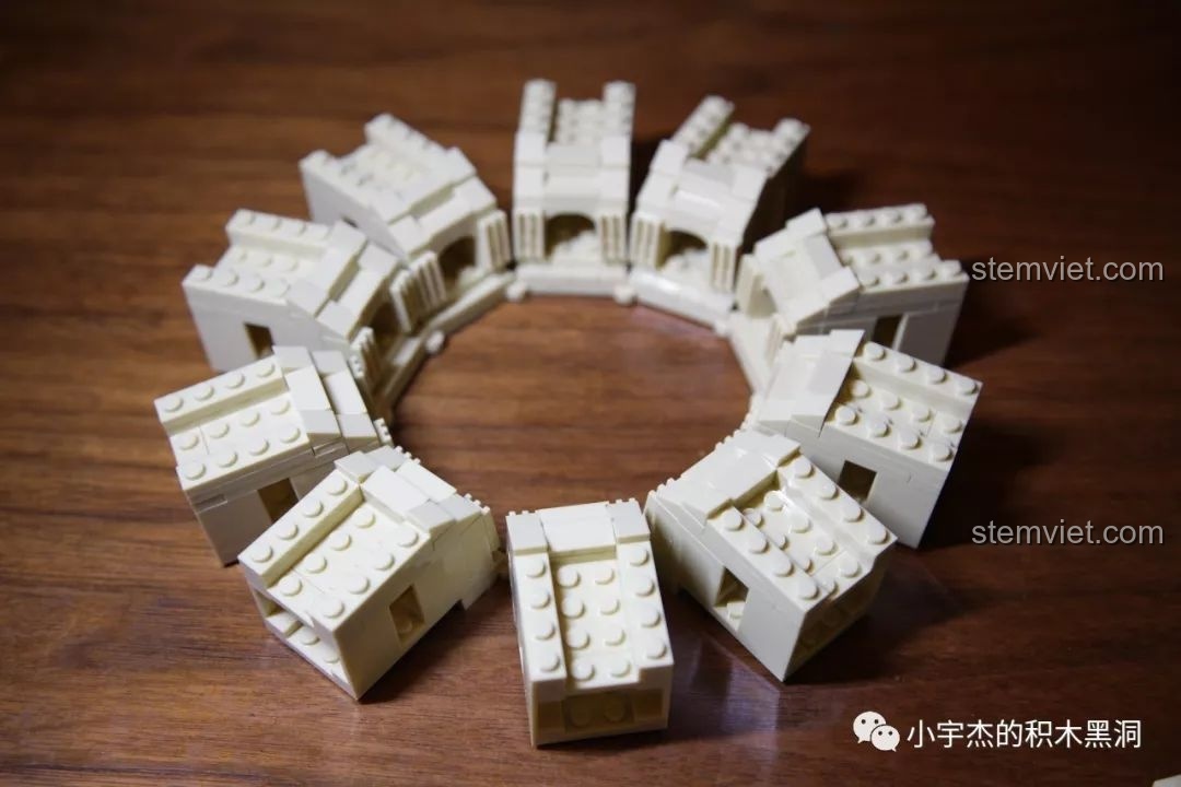 Vòng cung bên trong của mô hình Đấu trường Colosseum WANGE 5225 đang dần được hình thành.