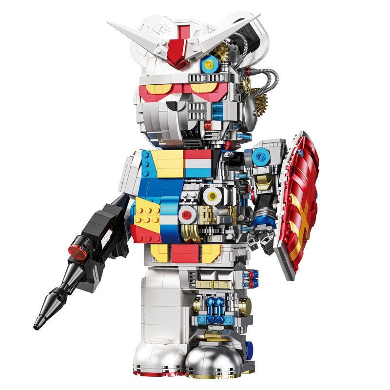 Bộ lắp ghép Gấu Robot Gundam Wangao 188002 chất lượng cao cấp, mô hình lớn 28cm với cấu trúc nội thất chi tiết, phù hợp cho con trai 6 tuổi, giá tốt.
