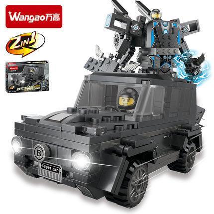 Bộ lắp ghép Wangao 7019 Xe Mercedes G500 Biến Hình Robot Chiến Giáp, đồ chơi mô hình xe địa hình quân sự cho bé trai 6 tuổi, giá tốt.