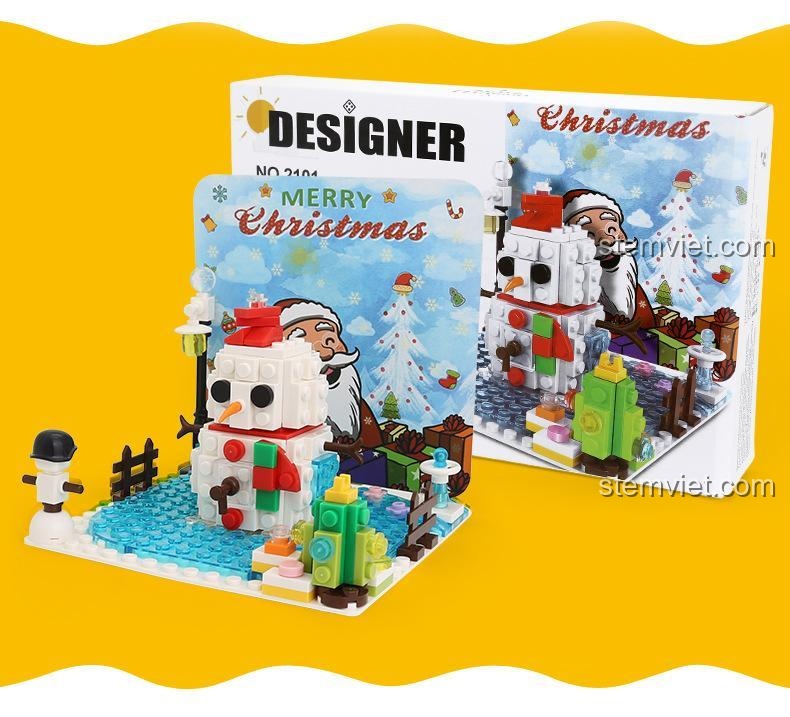 Giới thiệu sản phẩm đồ chơi xếp hình Wange 2101 với 168 mảnh ghép, tạo hình thiệp Noel sáng tạo.