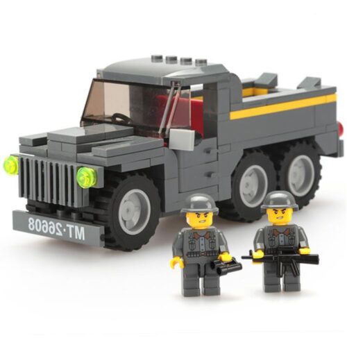 Mô hình lắp ráp 2660 xe tải quân sự WANGE với 2 minifigure lính, đồ chơi cho bé trai 6 tuổi giá rẻ.