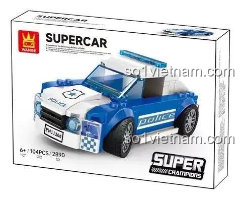 Hộp bộ lắp ghép Siêu Xe Cảnh Sát S90 WANGE 2890, đồ chơi lắp ráp chất lượng cao cho bé trai 6 tuổi, giá tốt.