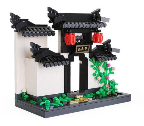 Bộ lắp ghép Cổng sân vườn Duyệt Hòa Viện WANGE 3313, mô hình kiến trúc Huy phái cổ điển Trung Hoa dành cho bé 6 tuổi, chất lượng cao giá rẻ.