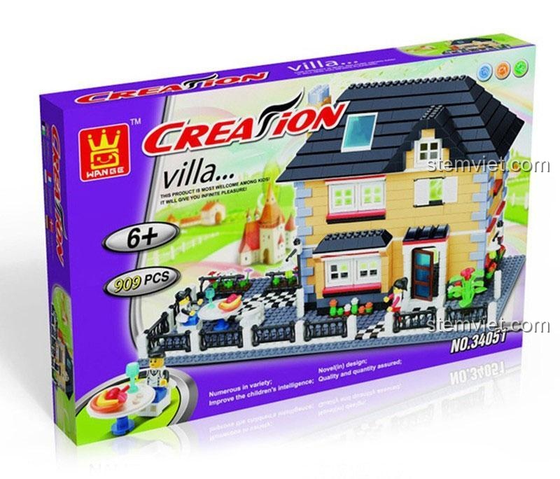 Hộp đồ chơi xây dựng Tòa nhà CityInn 34051 của WANGE, bộ lắp ghép 909 chi tiết chất lượng cao, quà tặng ý nghĩa cho con gái.