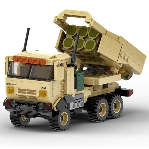 Mô hình đồ chơi lắp ráp WANGE 3511 Xe Pháo phản lực M142 HIMARS giá rẻ cho bé trai 6 tuổi. Bộ xếp hình xe quân sự Mỹ với 443 chi tiết.