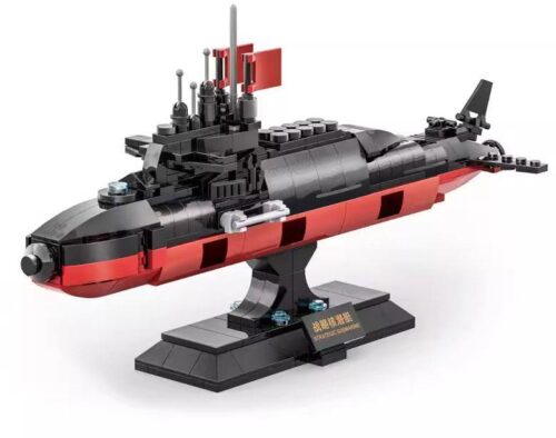 Mô hình lắp ráp tàu ngầm hạt nhân Type 094 Wange 3519 cho bé trai 6 tuổi, giá rẻ, có đế trưng bày.