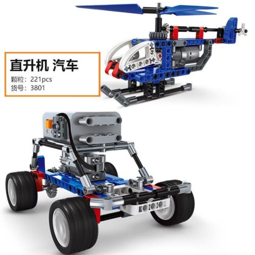 Bộ lắp ráp kỹ thuật WANGE 3801 Xe địa hình và Trực thăng cho bé trai 6 tuổi, đồ chơi STEAM giá rẻ.