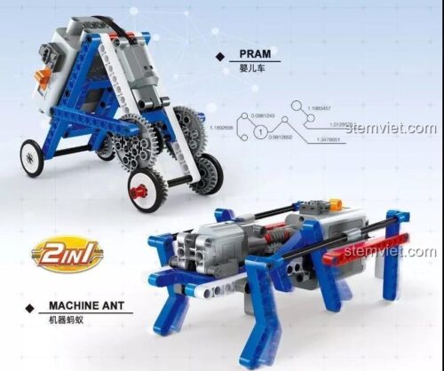 Đồ chơi mô hình Xe đẩy em bé 3805. Bộ xếp hình WANGE 2 trong 1, có động cơ, món quà thông minh cho bé trai 6 tuổi.