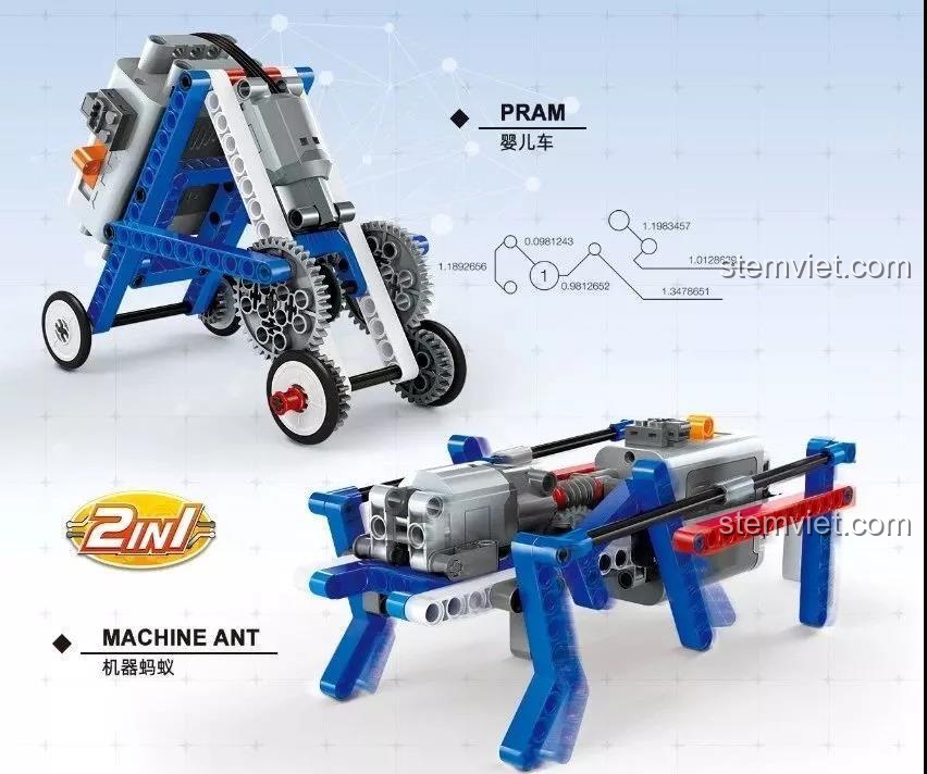 Đồ chơi mô hình Xe đẩy em bé 3805. Bộ xếp hình WANGE 2 trong 1, có động cơ, món quà thông minh cho bé trai 6 tuổi.