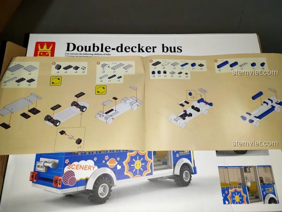 Trang đầu tiên của sách hướng dẫn lắp ráp Wange 3970, với các bước minh họa.