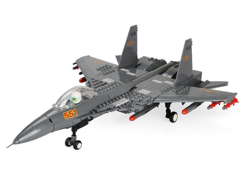 Bộ lắp ráp máy bay chiến đấu J-15 WANGE 4001, đồ chơi mô hình tiêm kích hạm giá rẻ cho bé trai 6 tuổi.