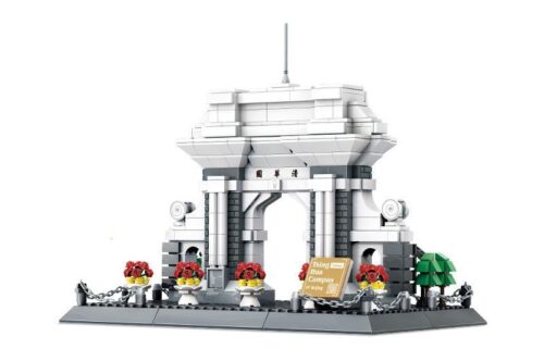 Bộ lắp ghép Cổng Đại học Thanh Hoa WANGE 4223, mô hình kiến trúc danh tiếng cho bé trai 6+ tuổi, giá rẻ.