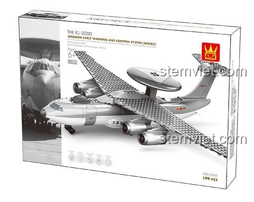 Hình ảnh hộp sản phẩm của bộ đồ chơi WANGE 5005, mô hình máy bay quân sự KJ-2000, một lựa chọn quà tặng giá tốt cho các bé.