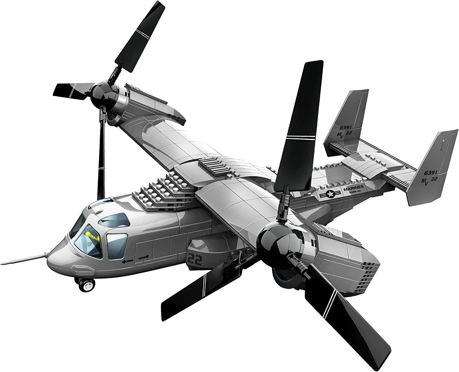 Bộ lắp ráp máy bay V-22 Osprey WANGE 5006, đồ chơi mô hình quân sự cho bé trai 6 tuổi, giá rẻ.
