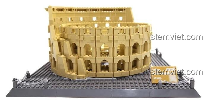 Mô hình Đấu trường Colosseum WANGE 5225, đồ chơi xây dựng di tích lịch sử cho bé trai 6 tuổi, rèn luyện kiên nhẫn