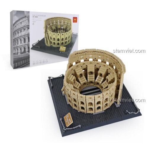 Hộp bộ xếp hình WANGE 5225 Đấu trường Colosseum La Mã, đồ chơi mô hình kiến trúc chất lượng cao cho bé trai 6 tuổi