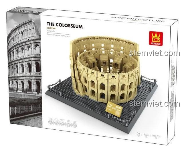Hộp đồ chơi lắp ghép WANGE 5225 Đấu trường Colosseum La Mã, chất liệu ABS cao cấp, giá rẻ cho bé 6 tuổi