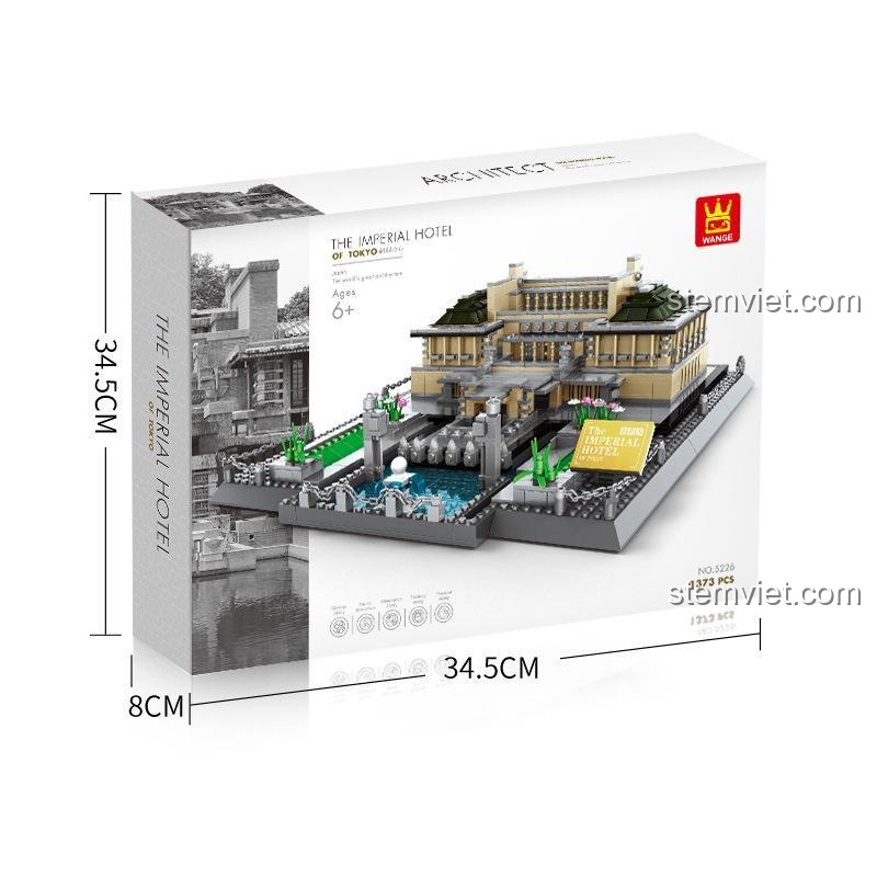 Hộp sản phẩm Khách sạn Đế quốc Tokyo WANGE 5226 với kích thước