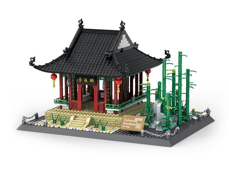 Mô hình bộ lắp ghép Túy Ông Đình WANGE 5236, đồ chơi kiến trúc cổ Trung Hoa cho bé trai 6 tuổi giá rẻ.