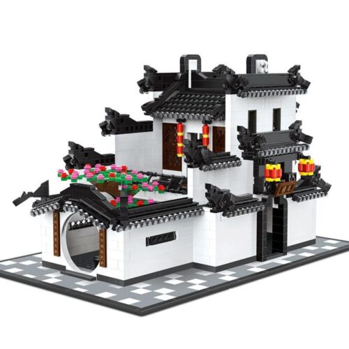 bộ lắp ghép Kiến trúc Huy phái WANGE 5310, mô hình nhà cổ An Huy chi tiết cho bé 6 tuổi.