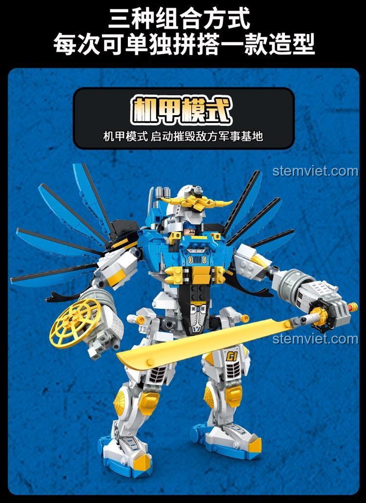 Robot Story WANGE 5669 - Bộ lắp ghép robot biến hình 3 dạng, 887 mảnh, 6 minifigures, phù hợp cho bé trai 6 tuổi trở lên, giá tốt