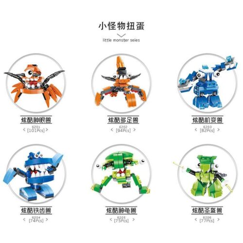 Bộ lắp ráp Quái vật mini Gashapon WANGE 6205 giá rẻ, đồ chơi xếp hình sáng tạo cho con trai 6 tuổi.