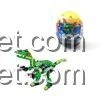 Khủng long Gashapon 6301, mô hình Velociraptor xanh lá, bộ xếp hình cho bé trai