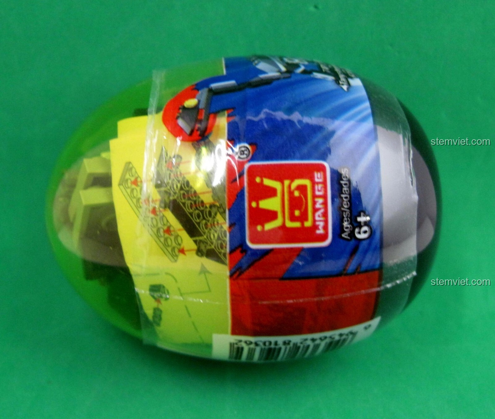 bộ đồ chơi WANGE 6301 nhìn từ trên, quả trứng Gashapon độc đáo chứa mô hình khủng long