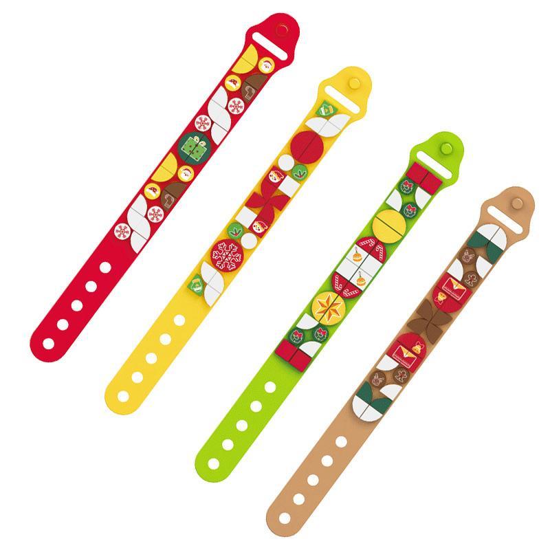 Bộ đồ chơi Vòng tay Giáng Sinh WANGE 6507N cho bé gái 6 tuổi, gồm 4 vòng tay tự trang trí chủ đề Noel.