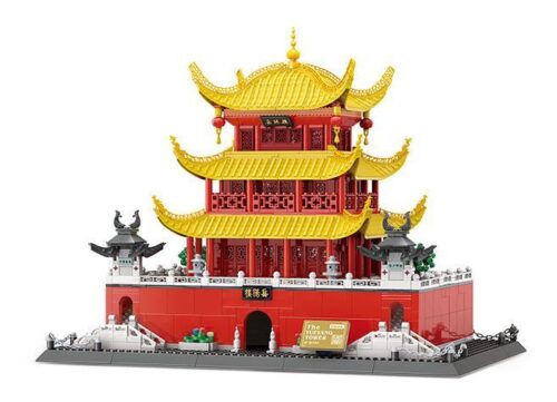 Mô hình lắp ghép Nhạc Dương Lâu WANGE 7211, bộ xếp hình kiến trúc cổ Trung Hoa cho bé 6 tuổi, giá rẻ.