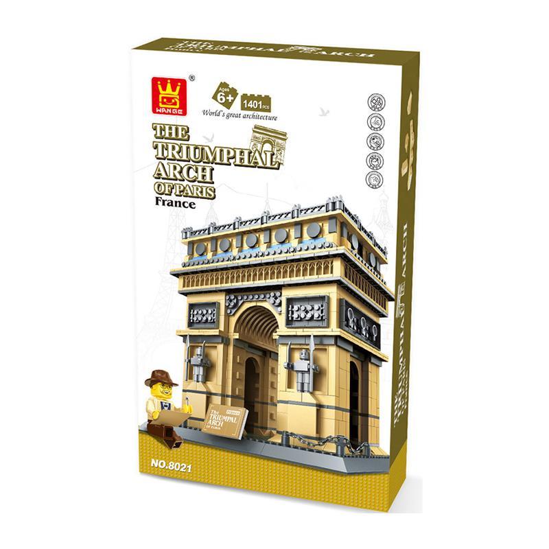 Bộ lắp ghép Khải Hoàn Môn Paris WANGE 8021 1401 mảnh cho bé trai và bé gái 6 tuổi trở lên, chất lượng cao, giá tốt.