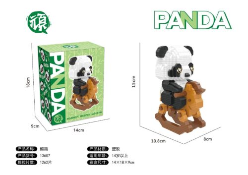 Bộ lắp ghép Wanpai 13607 Gấu Trúc Cưỡi Ngựa Gỗ, đồ chơi mô hình Nanoblock cho bé trai và bé gái 14 tuổi, có ảnh hộp sản phẩm, giá tốt.