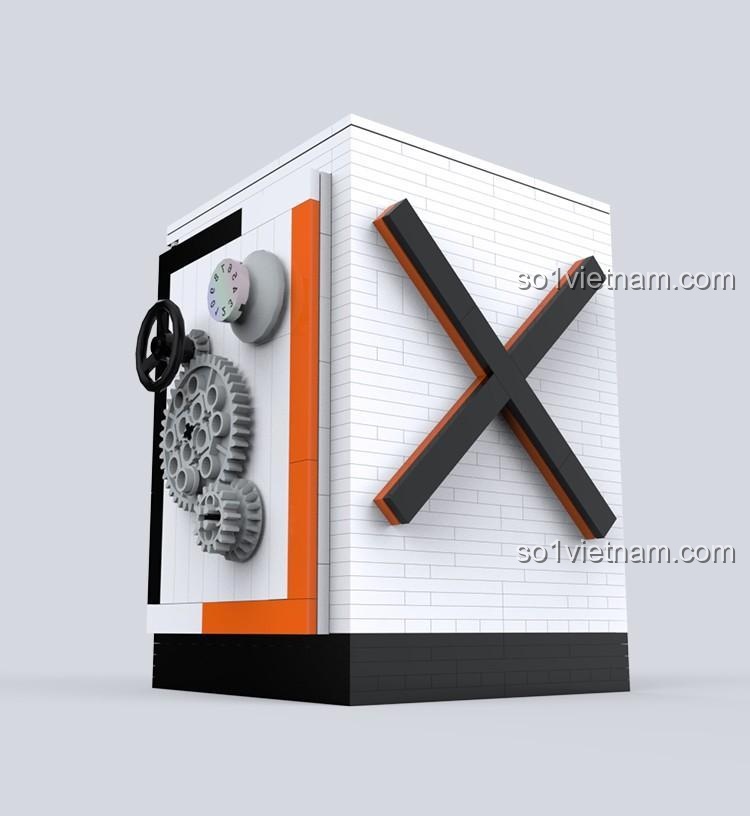 Mặt sau của bộ lắp ghép Wanwu W52 Hộp khóa giải mã ma thuật, màu trắng, đen, cam, độ tuổi 14+