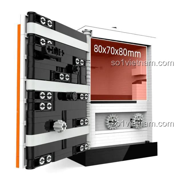 Bộ lắp ghép Wanwu W52 Hộp khóa giải mã ma thuật mở ra, hiển thị kích thước bên trong 80x70x80mm, màu trắng, đen, cam, độ tuổi 14+